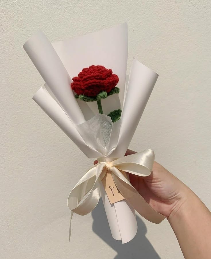 Handmade Crochet Rose Bouquet