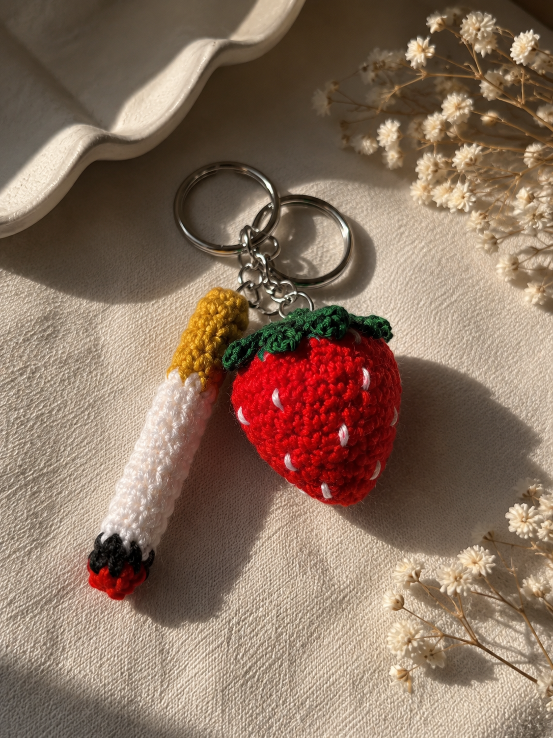 Strawberries & Cigarettes™ Handmade Crochet Keychain