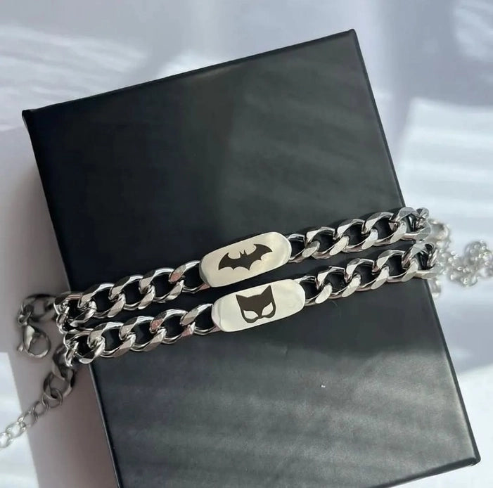 Batman-Catwoman MATCHING BRACELETS 316 Stainless Steel