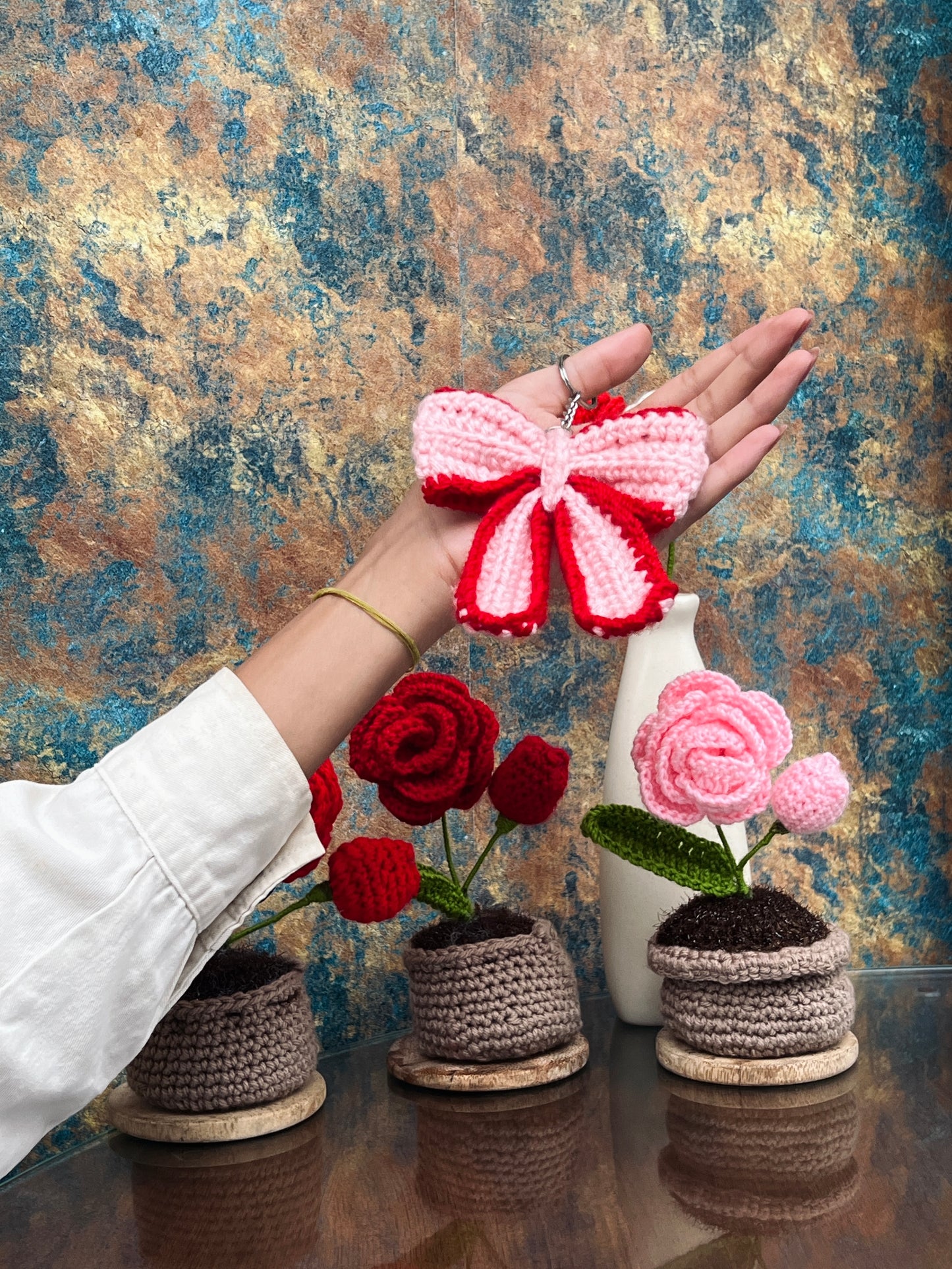 CROCHET BOW KEYCHAIN HANDCRAFTED