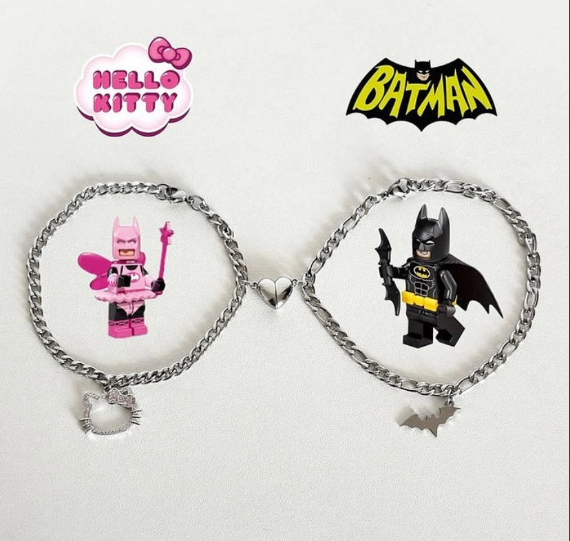 Batman Hello Kitty Stainless Steel Matching Bracelet