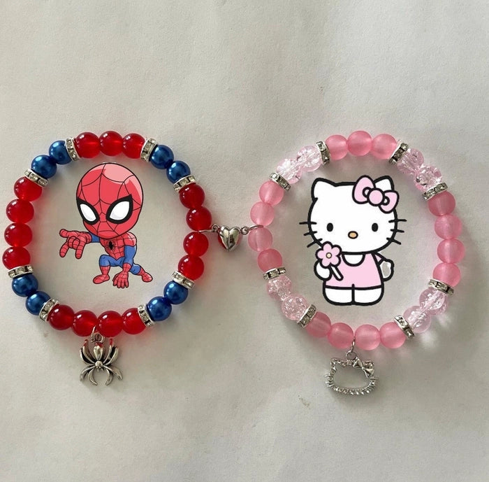 Hello kitty x Spiderman Matching Bracelets