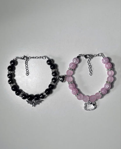 Batman and Hello Kitty bracelet set in gift box with text