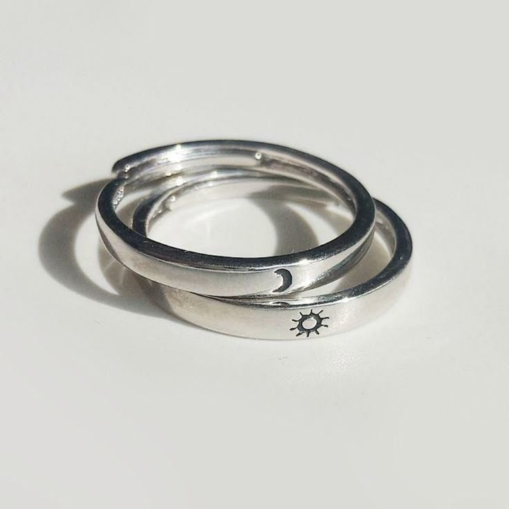 sun & moon matching rings