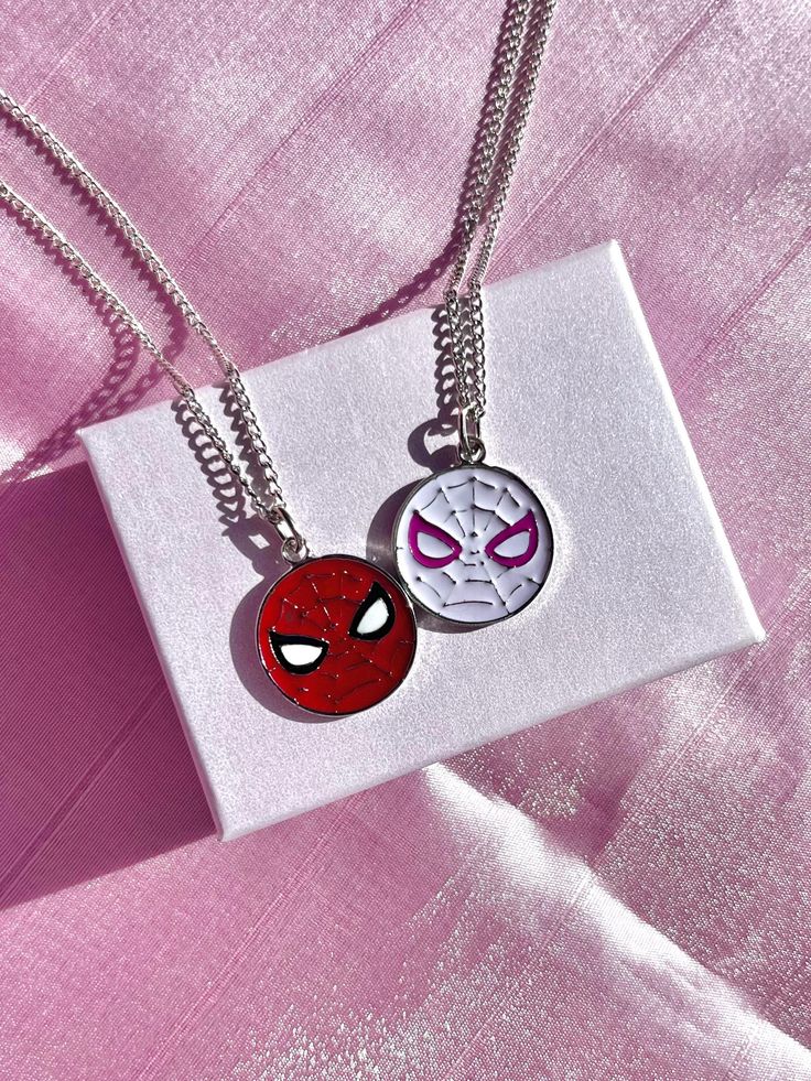 Spiderman & G-wen Matching Pendants set of Two