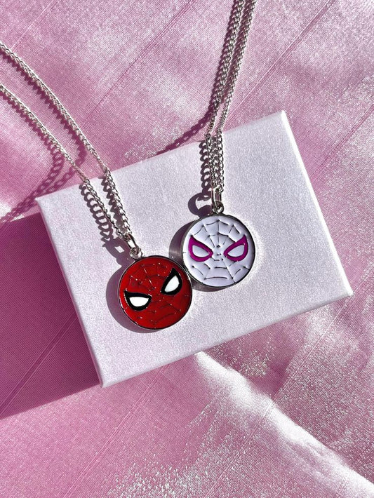 Spiderman & G-wen Matching Pendants set of Two