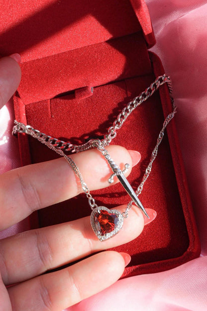 Ashwear Heart & Sword Pendant Set