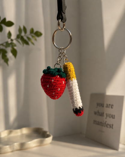 Strawberries & Cigarettes™ Handmade Crochet Keychain