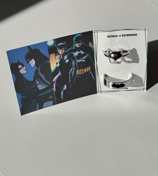 PRE-ORDER | Batman & Catwoman Matching Couple Ring Set 🖤