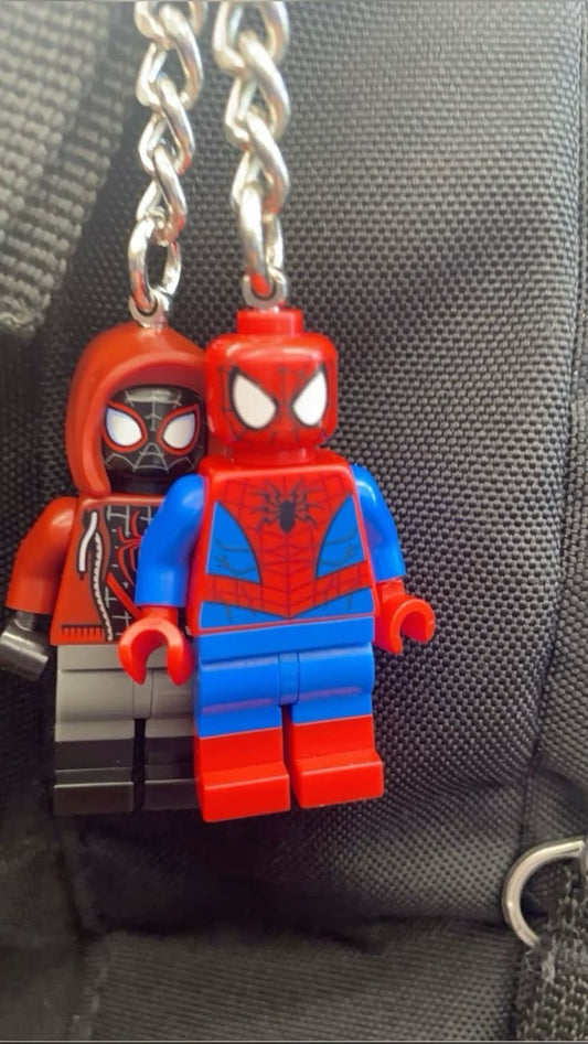 Spiderman & Miles morales Brick keychain