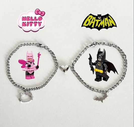 Batman Hello Kitty Stainless Steel Matching Bracelet
