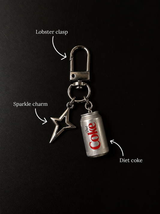 Diet Coke Star Charm Keychain