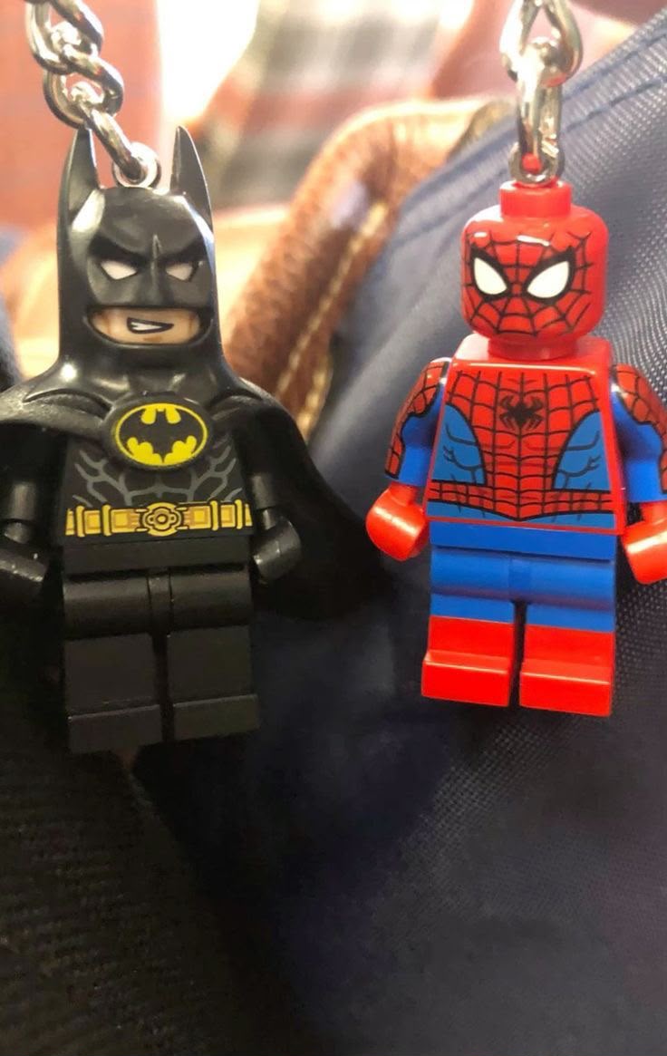 BATMAN & SPIDERMAN KEYCHAINS