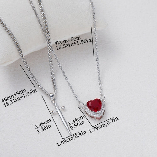 Heart and Sword Necklace.