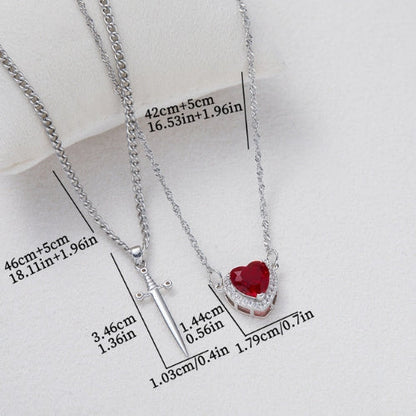 Heart and Sword Necklace.