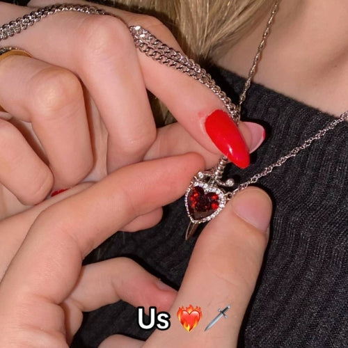 Heart and Sword Necklace.