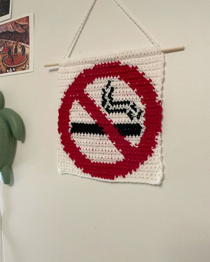 Ashwear Hand-Crocheted No Smoking Wall Hanging