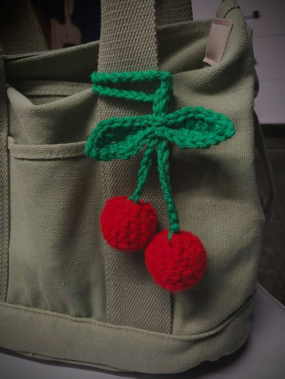 Crochet Cherry Bag Charm