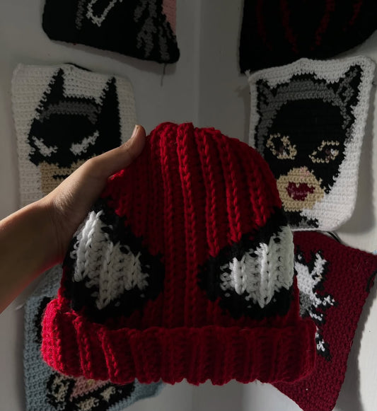 Red spiderman Hand-Crafted beanie