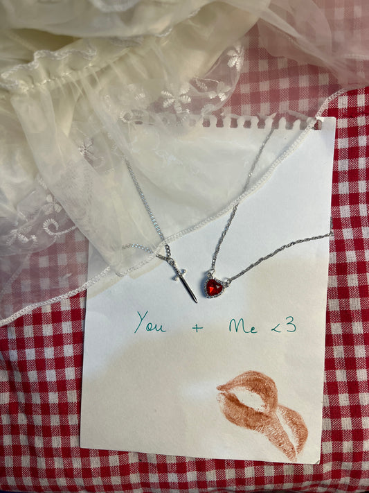 Ashwear Heart & Sword Pendant Set