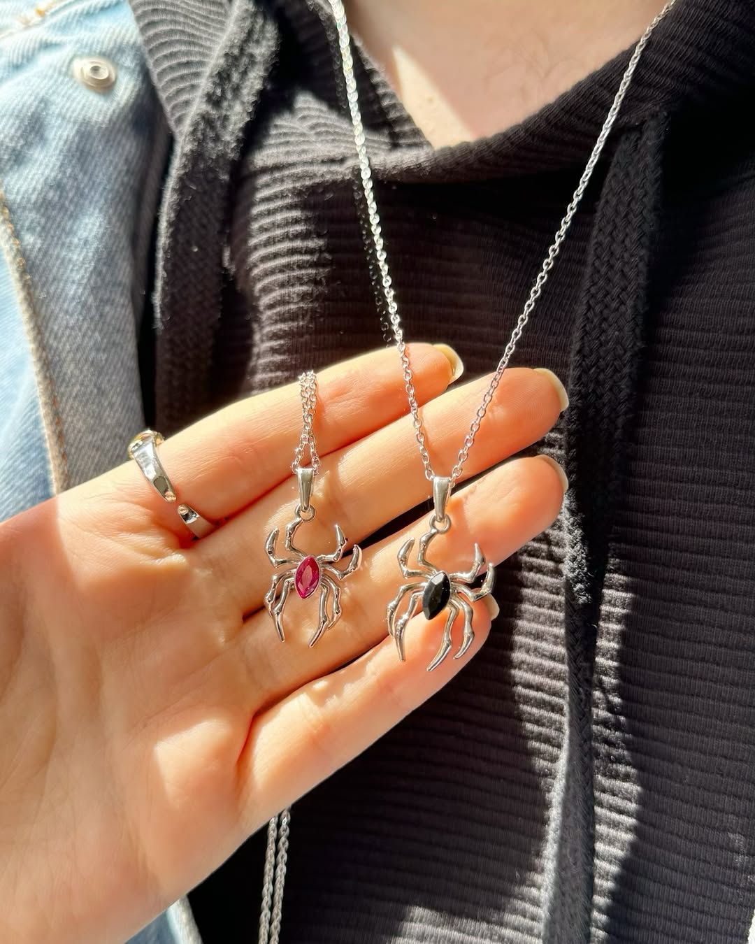 spiderman & spider-women matching pendants