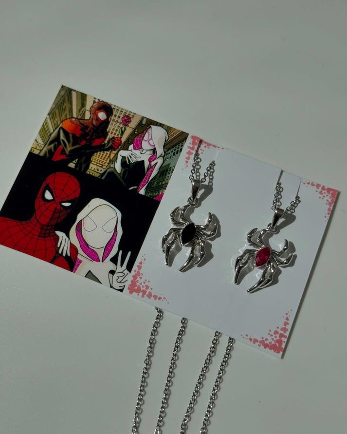 spiderman & spider-women matching pendants