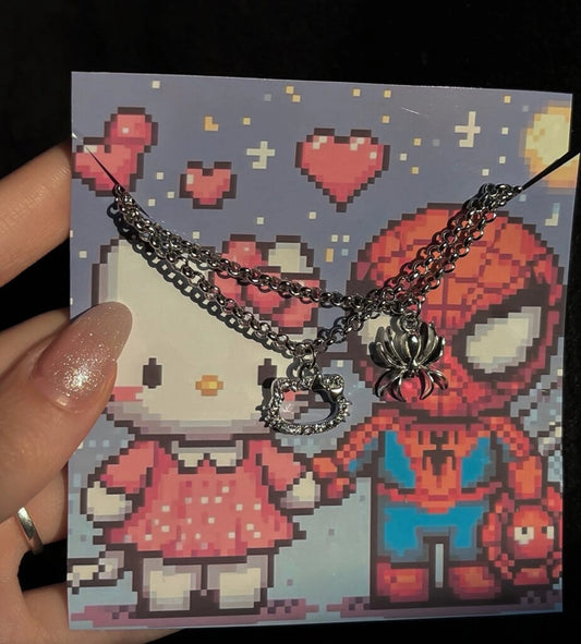 Spiderman X Hellokitty Bff Necklace