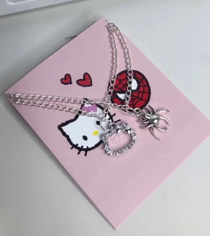 Spiderman X Hellokitty Bff Necklace