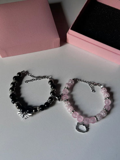 Batman Hello kitty Matching Bracelets with Adjustable Chain