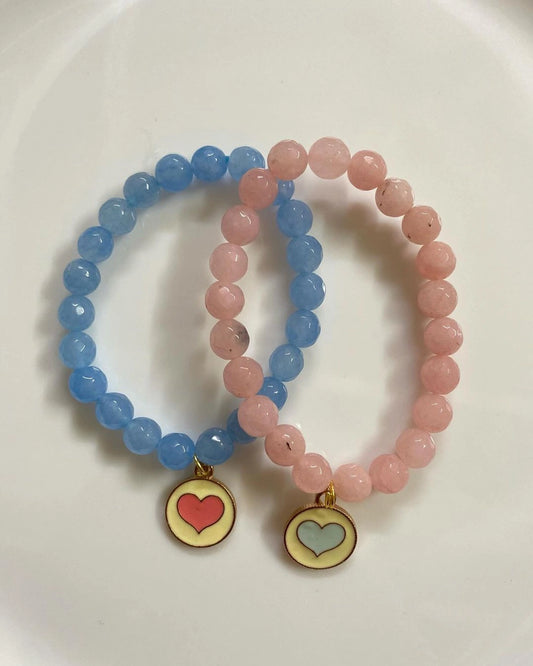 Heart Charm Matching Bracelets