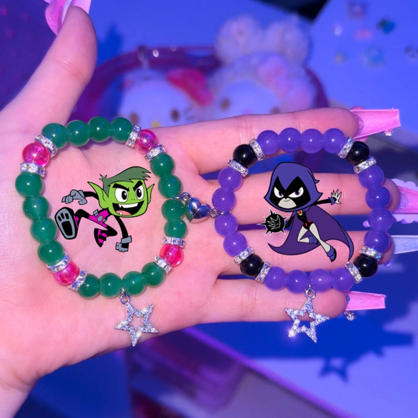 Beast Boy & Raven Bracelet Set