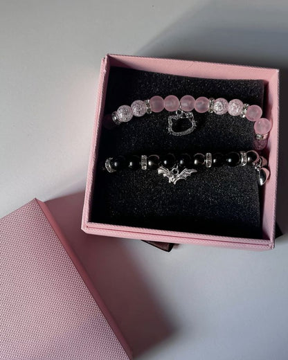 Batman Hello kitty Matching Bracelets with Adjustable Chain