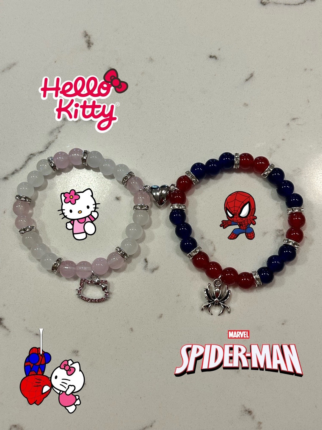 Spiderman & Hello kitty bracelets